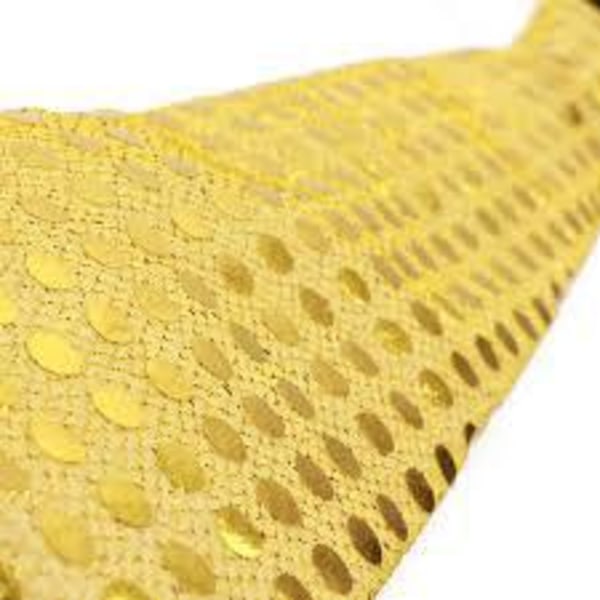 Tie Gold Blinkende LED - Sjovt slips, pailletter - Rhinsten Tie Pailletter Design - Let at bruge Gold one size