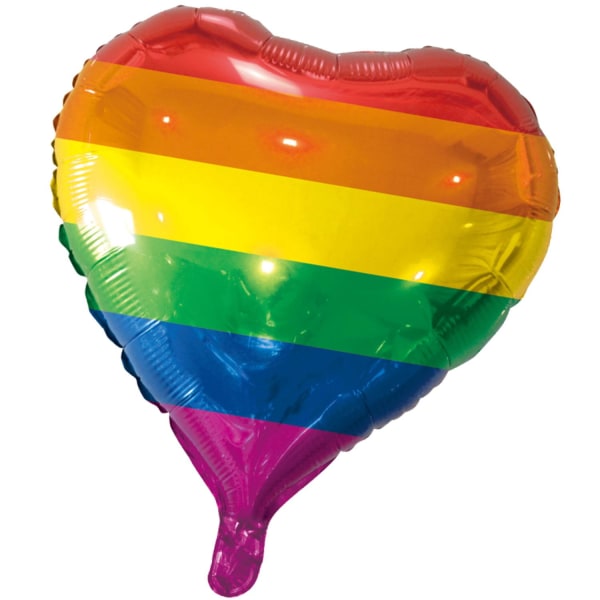 Hjerteformet folie Ballon Pride LGBTQ regnbuefarver festdekorationer til Valentinsdag selvforseglende ventil Multicolor