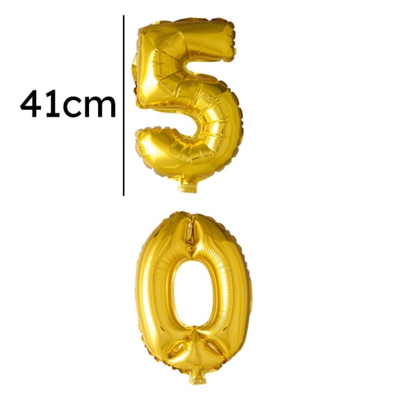 Ballonger 50 Födelsedag Dekoration Guld Svart Mix multifärg