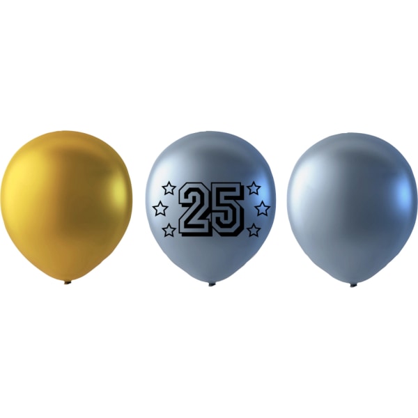 25 års jubilæum ballon mix Multicolor