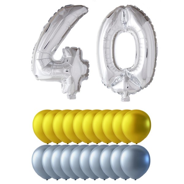 Balloner Fødselsdag mix Talballoner og Latex Balloner MultiColor 40