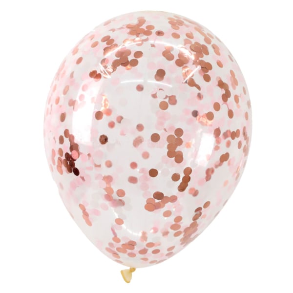 Rosaguld konfettiballoner – festlig ballondekoration til børnefester, fødselsdage og helligdage – Glitterkonfetti, luksuriøs stemning Pink gold