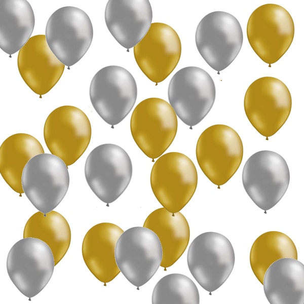 20-Pack Ballonger i Guld & Silver - Latex Festdekoration för Födelsedag, Årsdag & Nyår Premium Partytillbehör multifärg