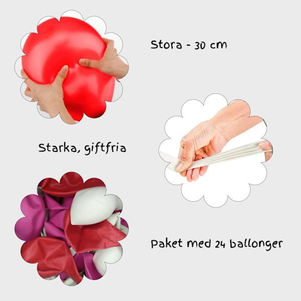 Røde, hvide og lyserøde balloner til Valentinsdag - Romantisk festpynt - Valentine Multicolor