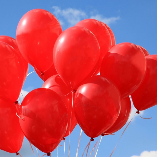 Røde latexballoner 15-pak inkluderer ballonsnor - perfekt til fest, bryllup, børnefest, bryllup, dekoration og temafester Red 30 cm