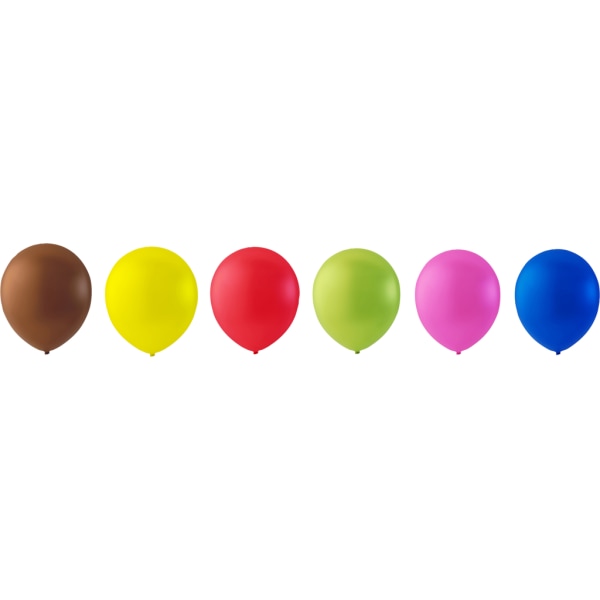 12 lateksballonger Brun, Gul, Rød, Grønn, Rosa, Blå - 30 cm Multicolor