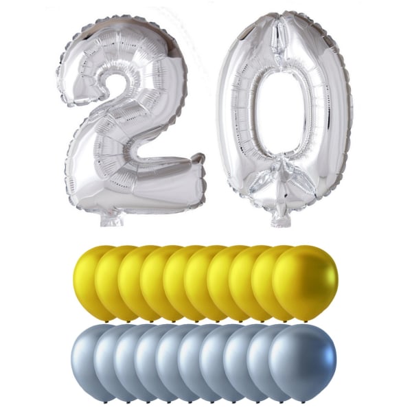 Balloner Fødselsdag mix Talballoner og Latex Balloner MultiColor 20
