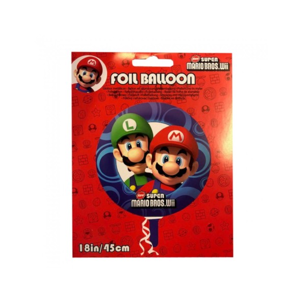 Ballon Nintendo Super Mario Bros. Foil - Super Mario dekorationer Børnefest Fyld med Helium eller luft kan bruges flere gange Multicolor