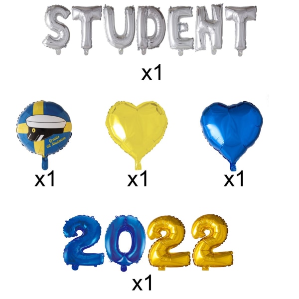Student Paket Party Studentfirande | Studentfest | Examen multifärg