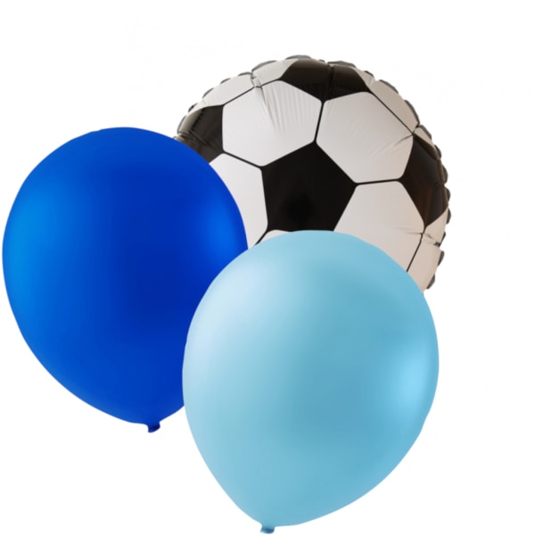 Favorithold- 21 balloner for alle rigtige fodboldfans. MultiColor Ljusblå-Mörkblå