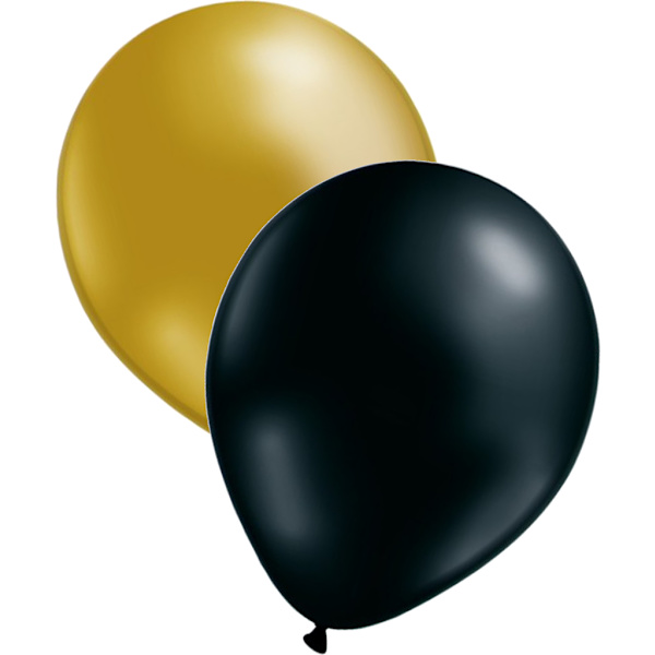 Ballonger 12-pack Mix Svart Guld - 30 cm Fest Dekoration Helium Latex Party Födelsedag Bröllop Jubileum Nyår multifärg