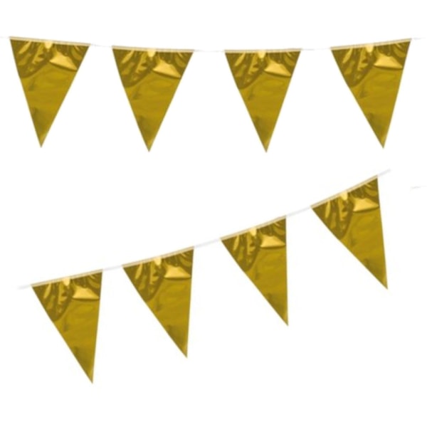 Vimpel Garland Gold Perfekt som festpynt 10 meter Skap feststemning i bryllup, barneselskap, studentfest og bursdager - Girlander & Vimpler Gold