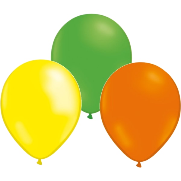 Bland ballonger 24 stk grønn, gul og oransje - 30 cm / 12" Multicolor