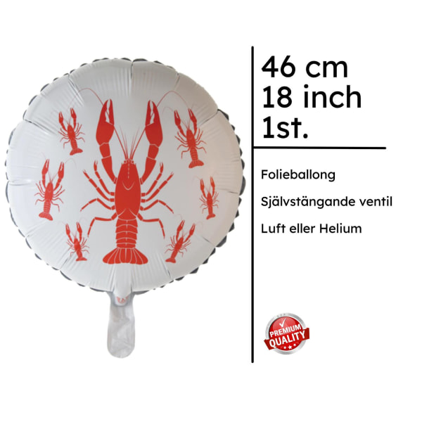 Folieballong Kräftskiva Kräfta 46 cm - Perfekt Dekoration för Höstens Stora Fest multifärg