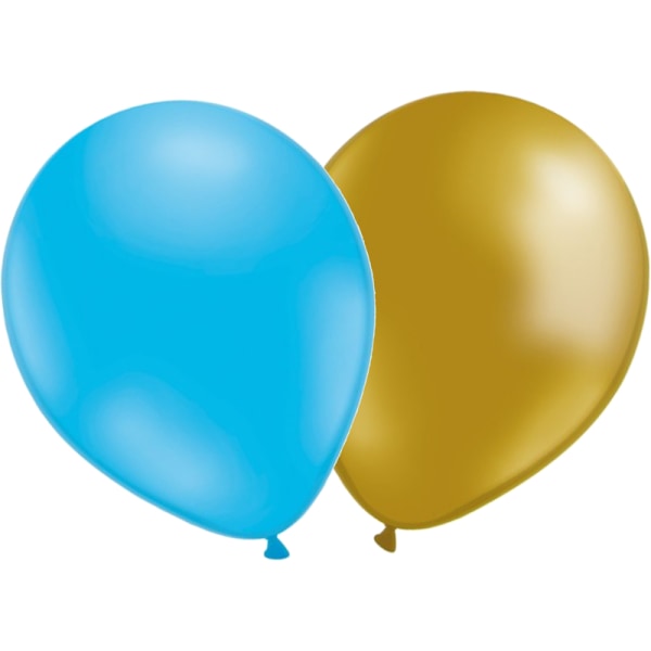 Balloons Mix 24-pak - Guld og Blå til fester, fester, jubilæer, jubilæer, dimissioner, barnedåb, nytårsaften og helligdage Multicolor