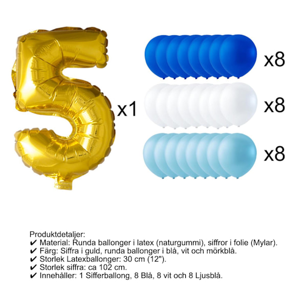 Balloner fødselsdag talballon & latex balloner MultiColor 5