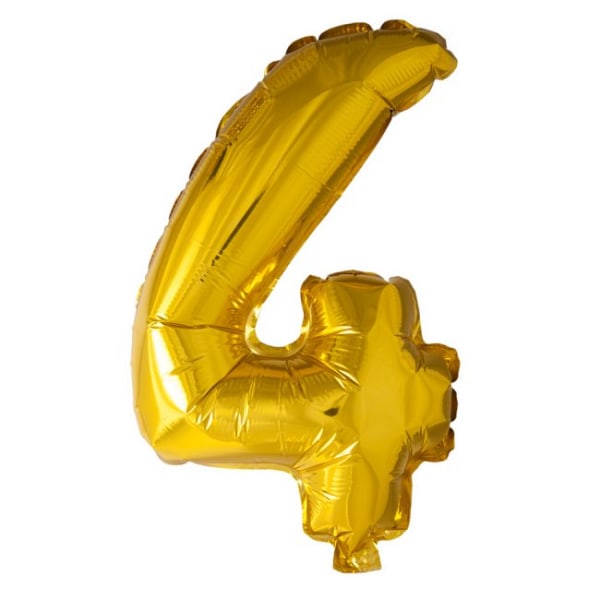 Guld Nummerballong siffra - Stor Sifferballong för Födelsedagsfest, Bröllop, Baby Shower och Jubileumsfirande Gold 4