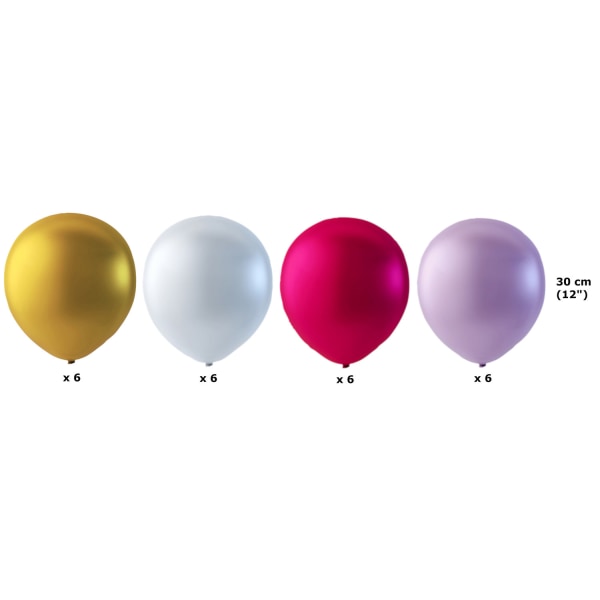 Sassier - 24 x Helium Quality Romantic Balloons Rosa, Lys rosa Multicolor