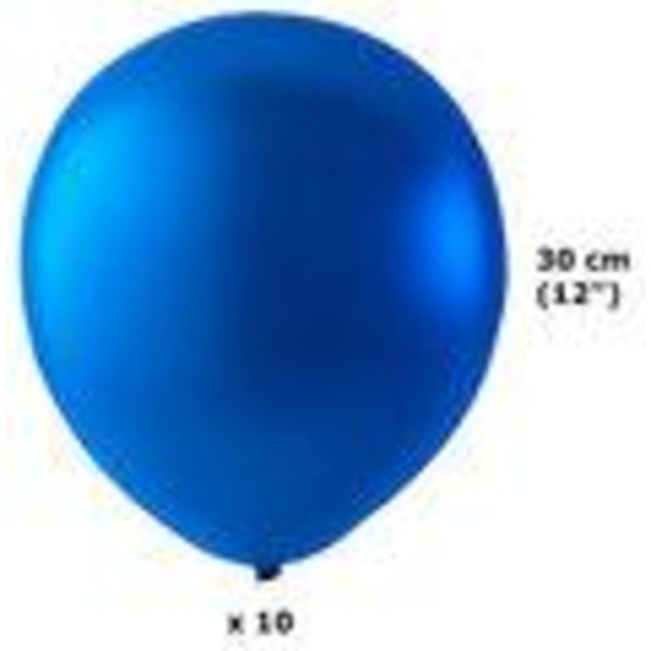 10 stk Blå balloner metallic Latex balloner - 30 cm / 12" Blue
