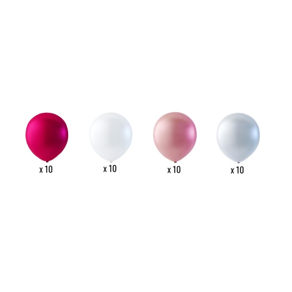 Rosa & Vita Latex Ballonger 40-Pack Perfekta För Bröllop, Födelsedagar & Festdekorationer multifärg