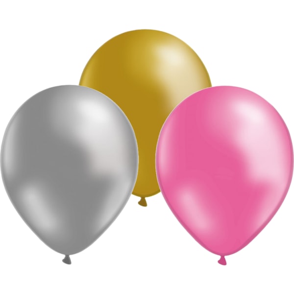 Balloner Bryllupsfødselsdagsfest Guld Sølv Pink Latex 24-pak Multicolor