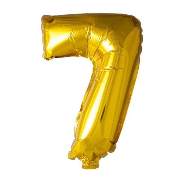 Guld Nummerballong siffra - Stor Sifferballong för Födelsedagsfest, Bröllop, Baby Shower och Jubileumsfirande Gold 7