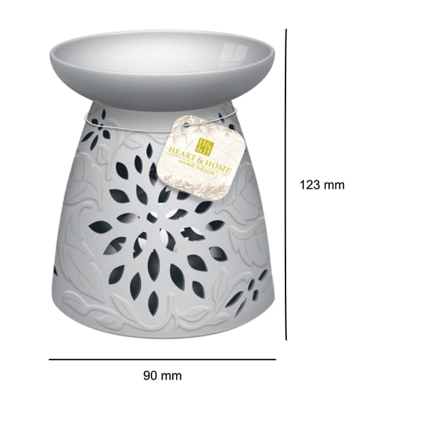 Aromilamppu Pakkaus, jossa on 3 tuoksuvaa tuoksuvaa vahakakkua - täydellinen lahja mihin tahansa tilanteeseen - keraaminen aromilamppu White