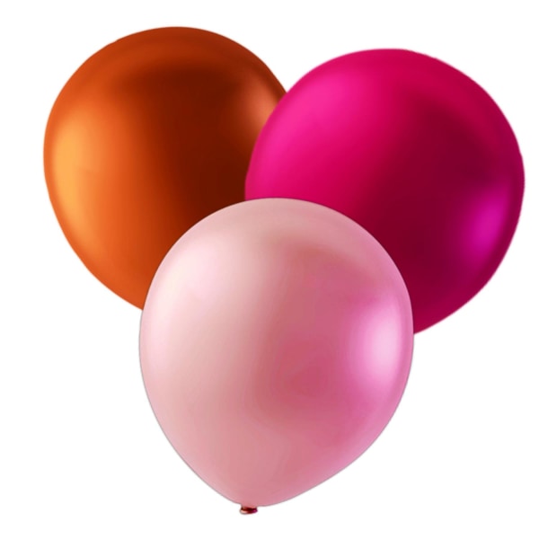 Balloner - kobber, pink og lyserød til fest, fest og babyshower - klassiske heliumballoner til festlig pynt, krebsefest og studenterfest Pink
