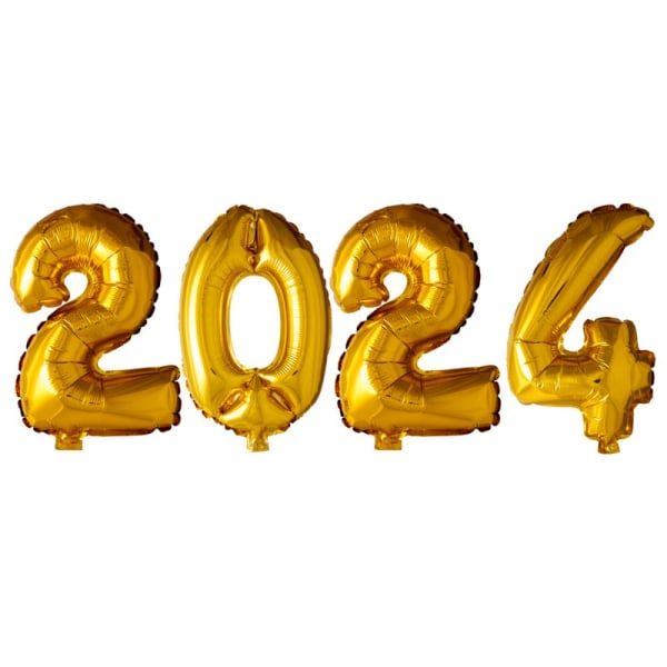 Numeroilmapallot 2024 kultafolioilmapallot – täydelliset koristeet uuteen vuoteen, valmistujaisiin ja juhliin. 41 cm suuri, folio valmistettu Gold 41 cm