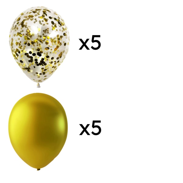 Balloner Konfetti Fest Fødselsdag Nytår Guld 10-Pak 30 Cm Gold