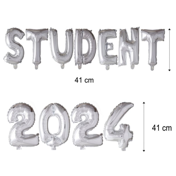 Student Dekorationer paket Ballonger, Girlanger, Vimplar - Komplett Set för Studentfirande, Studentfest - Ballonger - Student
