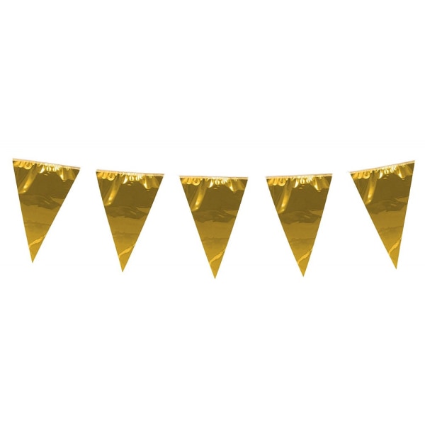 10m Plast Giant Gold Bunting Pennant Garland Flag Gold
