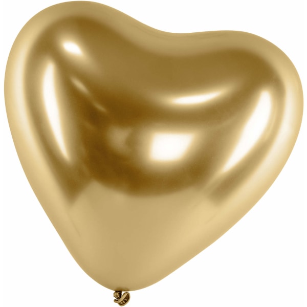 Hjärtformade Ballonger Latex Alla Hjärtans Dag Guld 10-Pack Guld