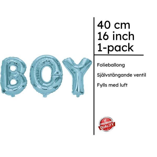 Folieballong till BabyShower Födelsedag Fest Pojke | Boy Blå