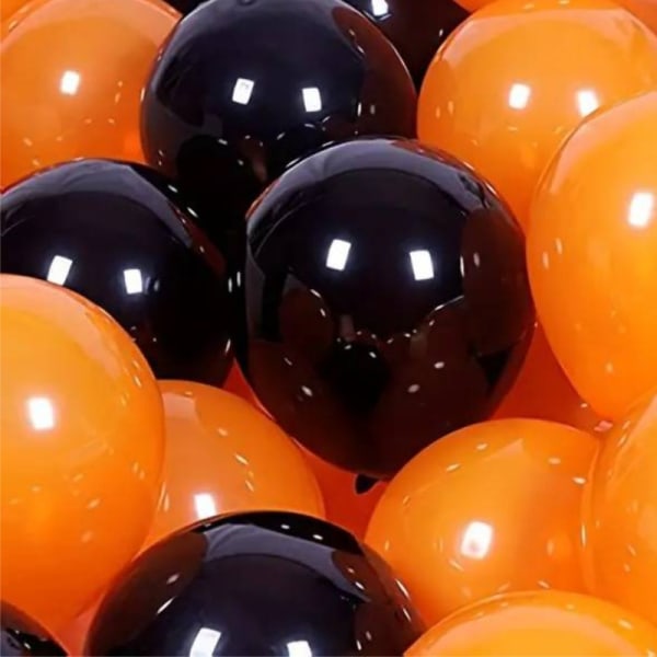 Balloner Orange Sort Halloween Ballon Orange Sort - Halloween Dekorationer, Hokus Pokus Dekoration, Premium kvalitet Multicolor