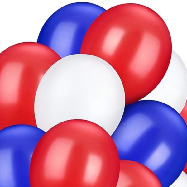 Røde, hvide og blå balloner - festlige balloner blandet blå, hvid og rød Multicolor