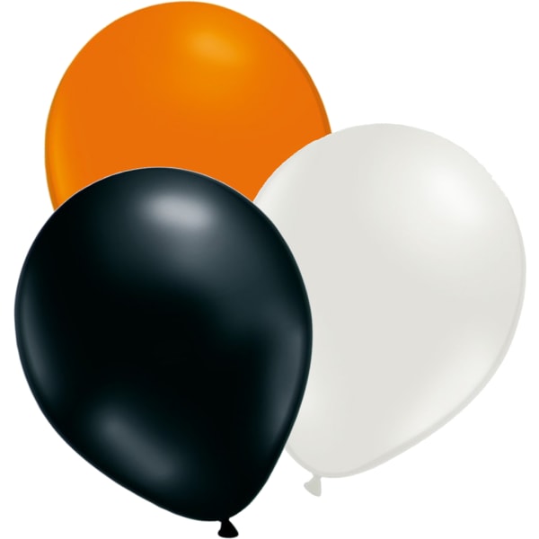 Balloner til Halloween festligheder - Orange, hvide og sorte balloner Latex 12-pak Multicolor