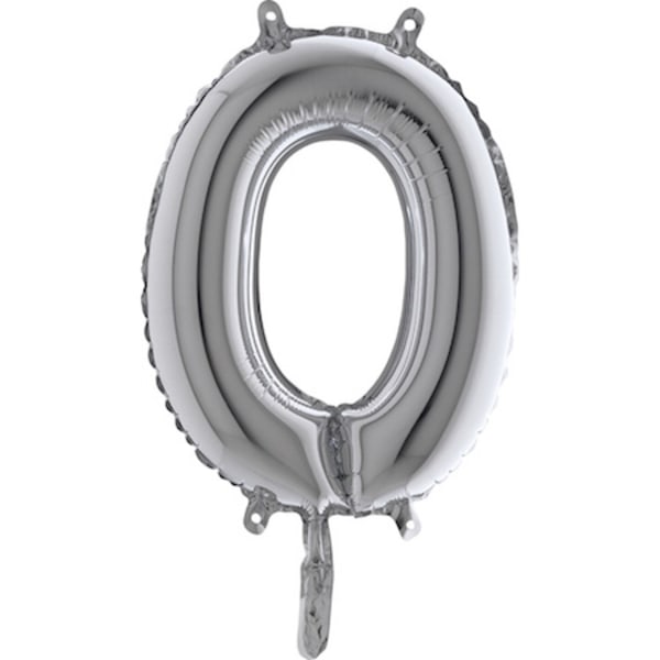 14\" Mini selvforseglende folieballon Silver O