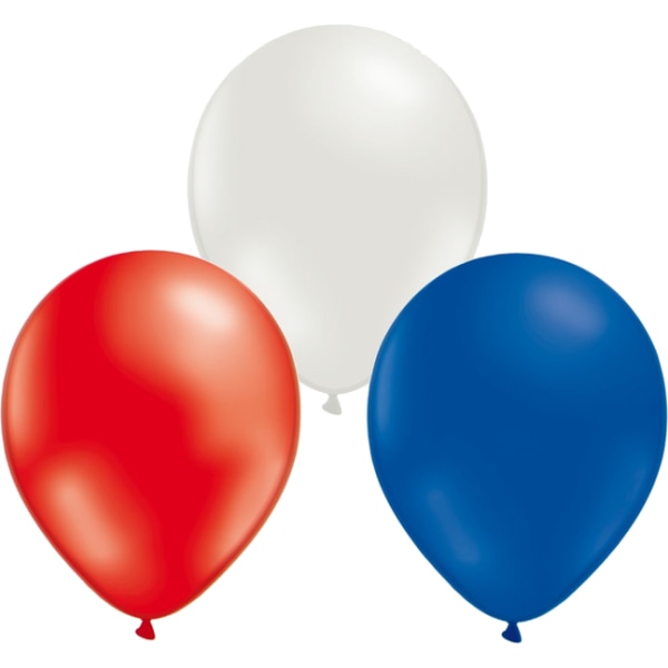 Ballonger Födelsedag Fest Kalas Latex Blå Vit Röd 24 Stk 30 Cm multifärg