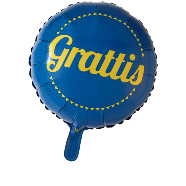 Grattis Ballongmix - 10 gula & 10 blå latex + Folieballong med text 'Grattis' -  för Studenten, Examen, Fest, Högtid & Födelsedag - Ballonger Student multifärg