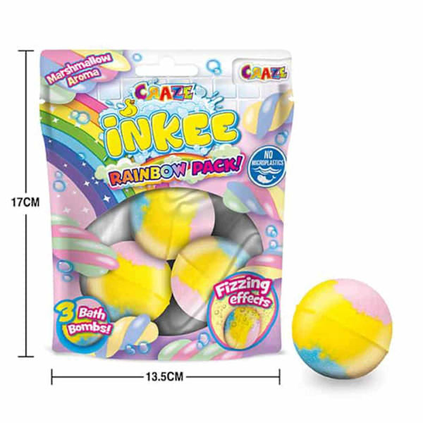 Inkee Badbomb 2-pack 6 Badbomber Regnbågsfärgad Marshmallow Doft multifärg