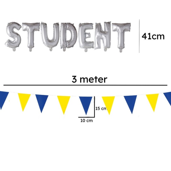 Studentfest Dekorationspaket - Ballonger och Girlanger Ultimat Studentdekorations Kit
