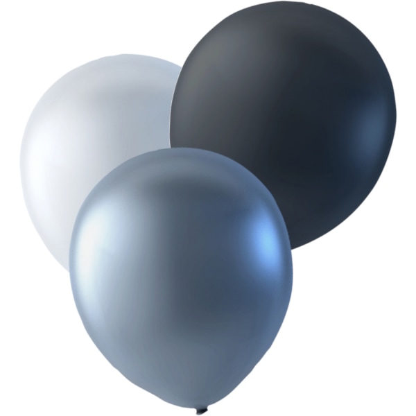 Metallic Latex Ballonger i Silver, Vit och Svart - 27-pack för Fest, Bröllop & Dekorationer - Klassiska Ballonger multifärg