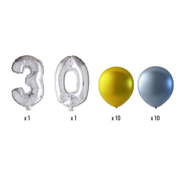Balloner Fødselsdag mix Talballoner og Latex Balloner MultiColor 30
