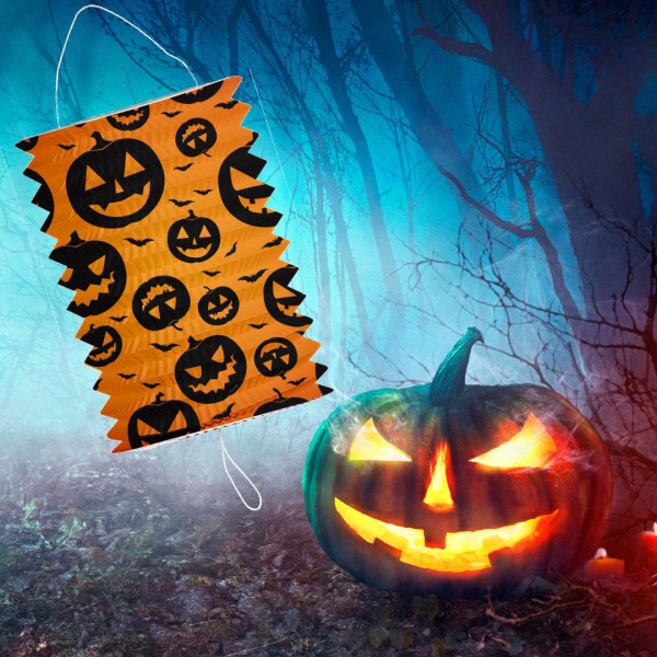 Halloween Lykta Lanterna Papperslykta - Halloweendekoration Orange