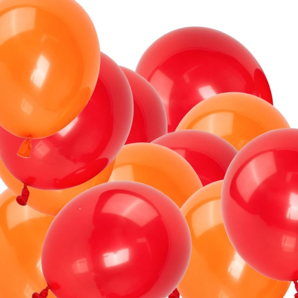 Balloner orange rød Halloween 24-pak - farverige og dekorative balloner til temafester og halloweenfester Multicolor