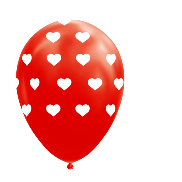 Røde og hvite hjerteballonger - pakke med 8, perfekt for Valentinsdagen, babydusjer, bursdager og romantiske anledninger - Klassiske ballonger Multicolor