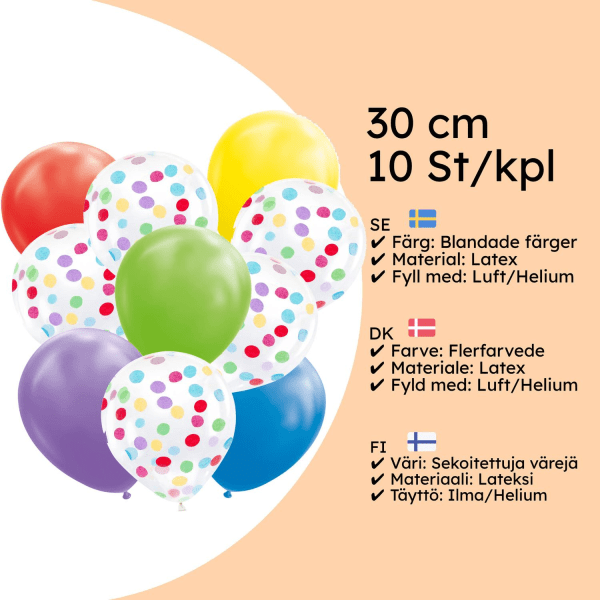 Ballonger Confetti Party Bursdagsfest - humørløftende ballonger og konfetti i blandede farger for fest og fest - Ballonger Multicolor
