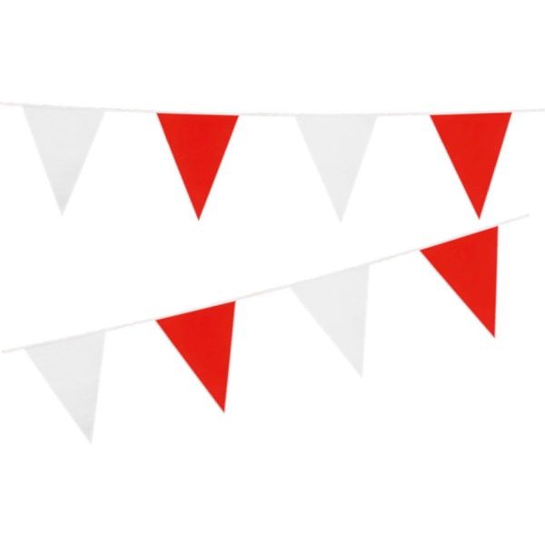 Flaggkrans | Vimpel Garland | Vimpel rød og hvit 10 meter Multicolor