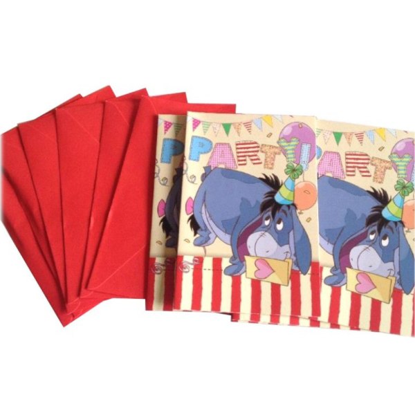 Disneys Nalle Puh Inbjudningskort med Kuvert multifärg